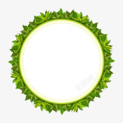 绿色树叶圆圈装饰素材