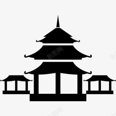 建筑抠图佛教寺庙图标图标