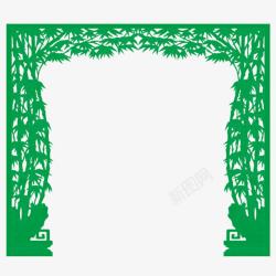 绿色柱子门框素材