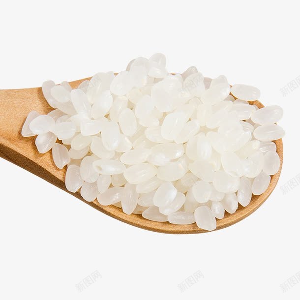 水晶米特写png免抠素材_88icon https://88icon.com 东北大米 产品实物 大米 木勺 水晶米 清香粳米 特写