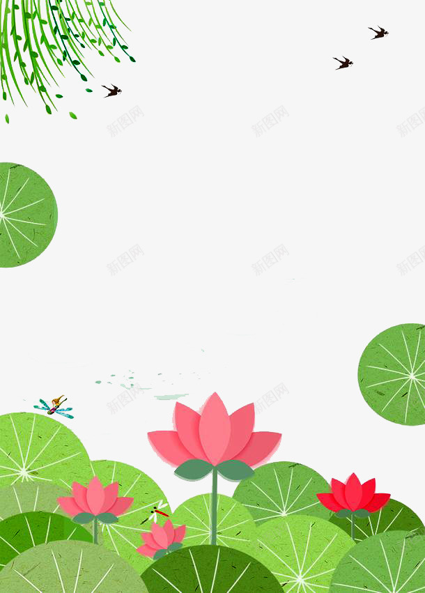 背景荷花卡通png免抠素材_88icon https://88icon.com 卡通 图片 素材 背景 荷花