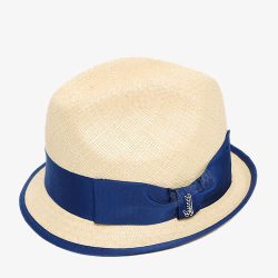 蓝色的帽子针织丝带帽子高清图片