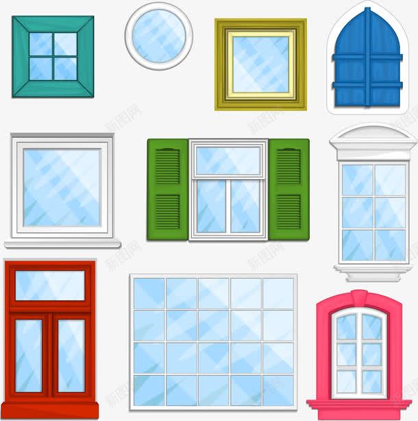 扁平化复古玻璃png免抠素材_88icon https://88icon.com 玻璃 玻璃窗 玻璃门 矢量素材 窗户