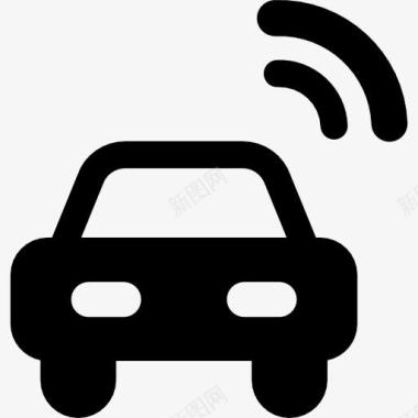 汽车海报汽车与WiFi图标图标