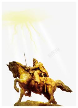 古人骑马雕像素材