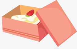 甜蜜的奶酪甜食盒子上的蛋糕高清图片