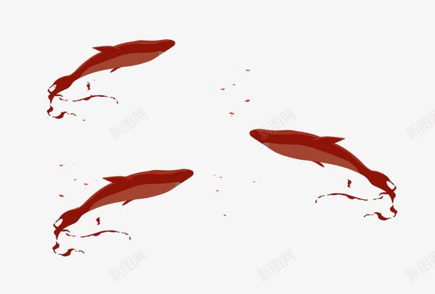 手绘鱼png免抠素材_88icon https://88icon.com 创意 大鱼 海豚 红色 红色的海豚
