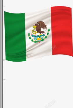 飘动的墨西哥国旗素材
