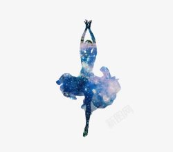 芭蕾少女蓝色星光芭蕾舞少女高清图片