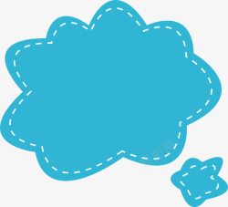 蓝色云朵对话框素材