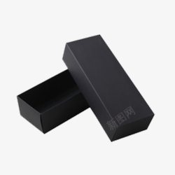 立体鞋盒子黑色礼盒长方形高清图片