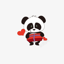 礼物熊猫卡通送礼物的熊猫高清图片