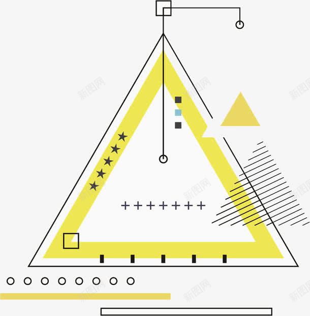 创意三角形png免抠素材_88icon https://88icon.com 三角形 五角星 促销 卡通 水彩 线段 装饰 边框 黄色