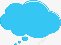花边气泡蓝色云朵对话气泡矢量图高清图片