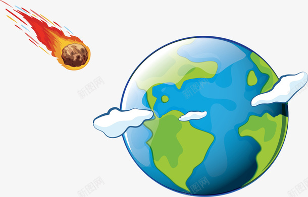 陨石撞击地球png免抠素材_88icon https://88icon.com PNG图 PNG图下载 创意卡通 卡通插图 插图 撞击地球 陨石