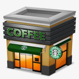 coffee建筑卡通星巴克图标图标