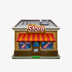 小卖店手绘Store销售店矢量图高清图片