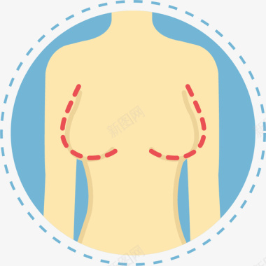 胸部整形海报胸部扩张卡通整形图标图标