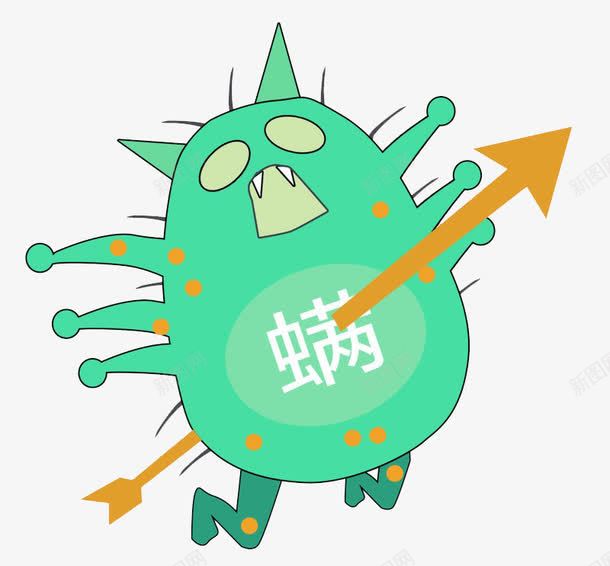 卡通螨虫png免抠素材_88icon https://88icon.com 健康 卡通 病菌 螨虫