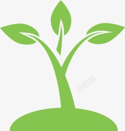 绿色扁平树苗植物素材