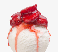 水果草莓酱料的冰激凌素材