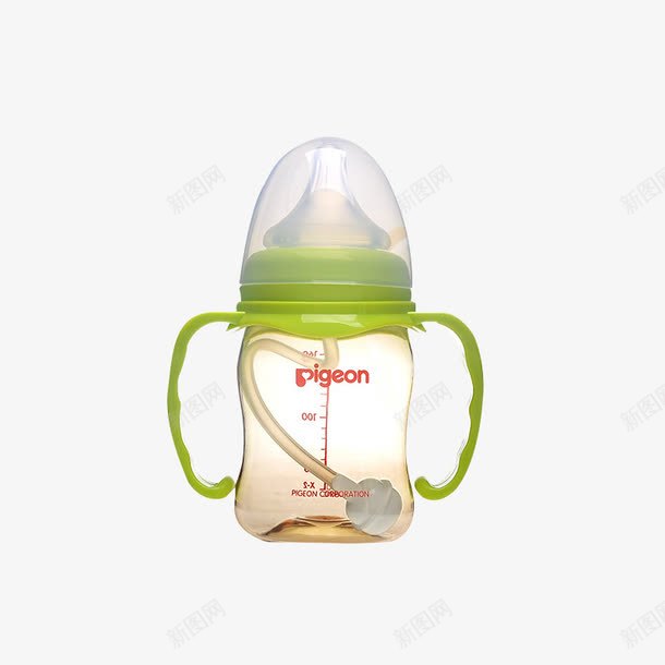贝亲宽口径PPSU奶瓶png免抠素材_88icon https://88icon.com 产品实物 婴儿奶瓶带吸管握把 宝宝奶瓶