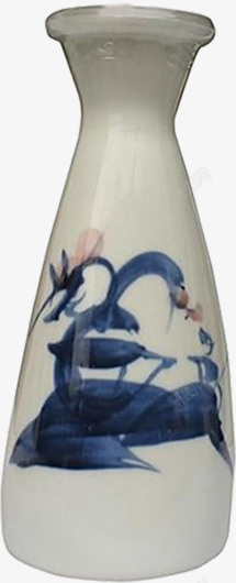 中国风青花瓷手绘白酒瓶素材