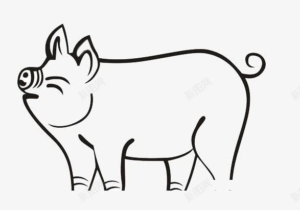 黑色猪剪影简笔画png免抠素材_88icon https://88icon.com 动物剪影 动物简笔画 手绘 手绘动物 猪剪影 简洁