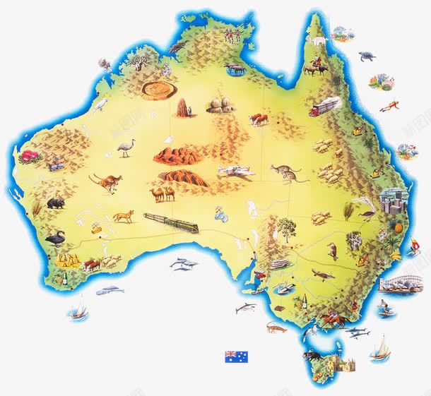 澳洲动物分布地图png免抠素材_88icon https://88icon.com 动物分布 大洋洲 新西兰地图 澳洲
