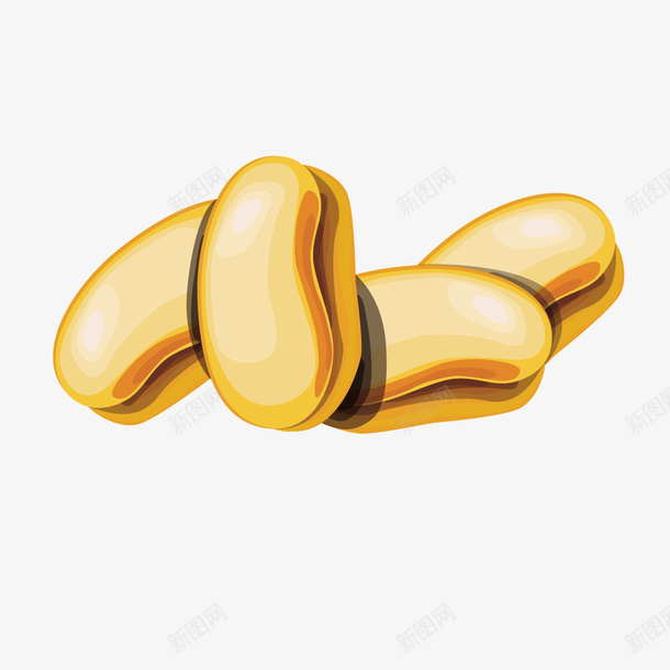 金色豆子矢量图ai免抠素材_88icon https://88icon.com 白芸豆 矢量图 素材 蔬菜 豆子 金色