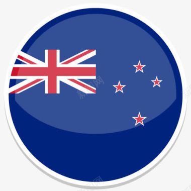 新新西兰平圆世界国旗图标集图标