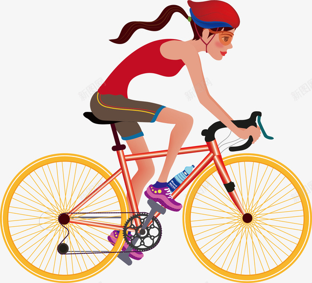 正在骑行的女孩元素png免抠素材_88icon https://88icon.com 单车 女孩 正确坐姿 正确姿势 自行车 骑行