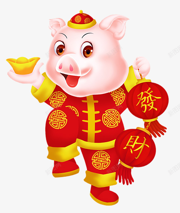 拿着金元宝的新年福猪卡通图png免抠素材_88icon https://88icon.com 免抠图 卡通 小猪 拿着金元宝的新年福猪 新年 新年猪 猪 福猪