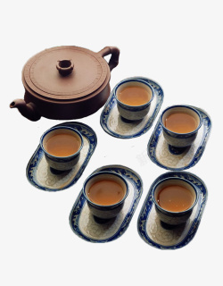 日本茶壶和茶杯套装素材