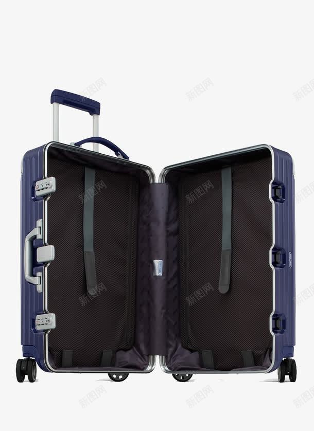 深蓝Rimowa拉杆箱产品图png免抠素材_88icon https://88icon.com Rimowa行李箱 产品实物 品牌 拉杆箱 行李箱打开