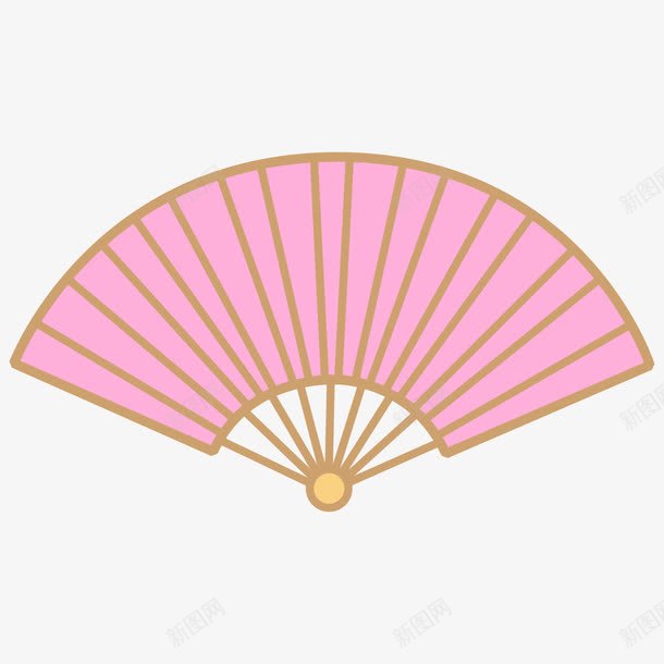 手绘粉色折扇png免抠素材_88icon https://88icon.com 扇子 扇面 折扇 粉色 纸扇子 线描 蒲扇