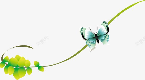 绿色烂漫创意树枝蝴蝶png免抠素材_88icon https://88icon.com 创意 树枝 烂漫 绿色 蝴蝶