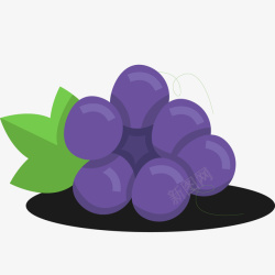 扁平化葡萄水果标签矢量图素材