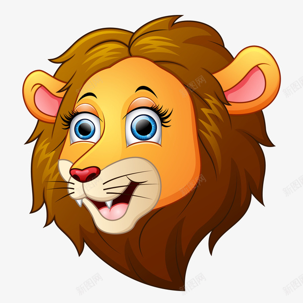 卡通手绘狮子头像矢量图ai免抠素材_88icon https://88icon.com 丛林之王 动物园 动物头像 头像设计 狮子 狮子涂色 矢量图