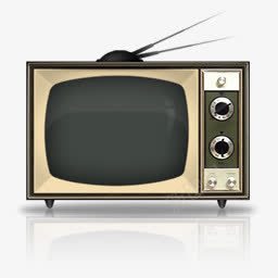 电视机怀旧影音设备及道具透明图标图标