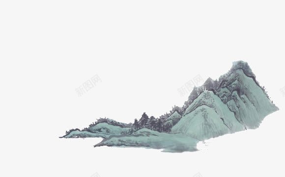 远处的山水墨背景png免抠素材_88icon https://88icon.com 山峰 峰景 水墨 绿色山峰