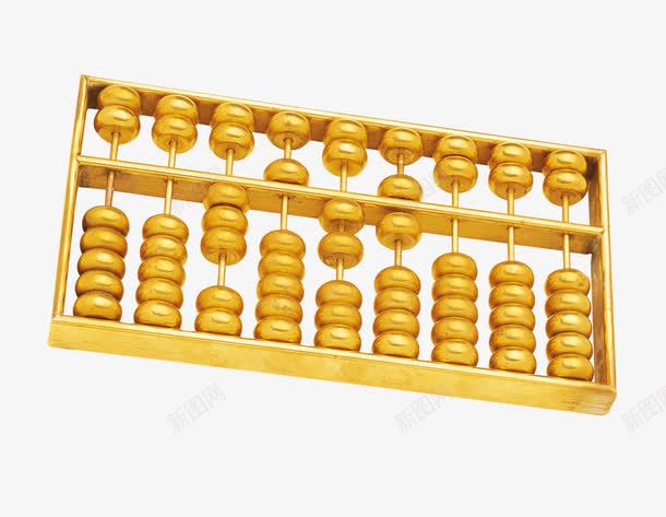 金算盘png免抠素材_88icon https://88icon.com 装饰 财富 金色