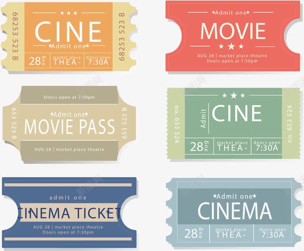 纸质电影票png免抠素材_88icon https://88icon.com ai格式 下载 入场券 单人票 电影 电影票 电影票设计 电影院 纸质 设计