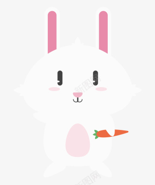动物胡萝卜小白兔儿童LOGO白嫩可矢量图图标图标