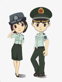 卡通女警察警察派出所民警高清图片