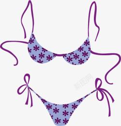 紫色丝带性感女性内衣手绘高清图片