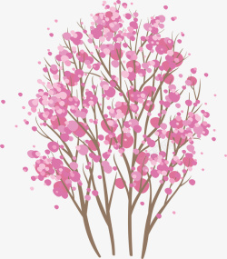 春季樱花树矢量图素材