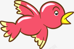 卵生动物卡通红色小鸟矢量图高清图片