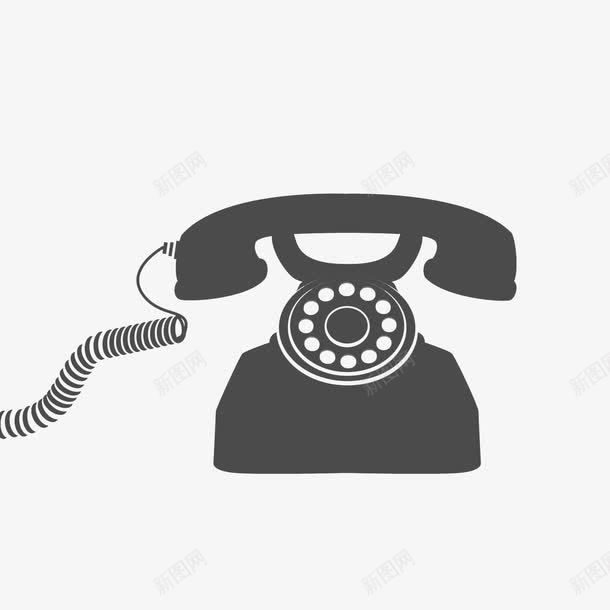 老式电话png免抠素材_88icon https://88icon.com 复古 座机 手绘 手绘电话机 电话线 话筒 铃声 黑色