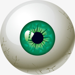 眼球血管卡通立体眼球绿色眼仁元素矢量图高清图片